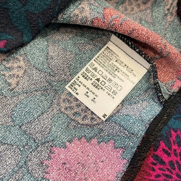 NEW American Apparel | Long Sleeve Crepe Dress | Teal Floral | Medium‎ - Picture 9 of 13